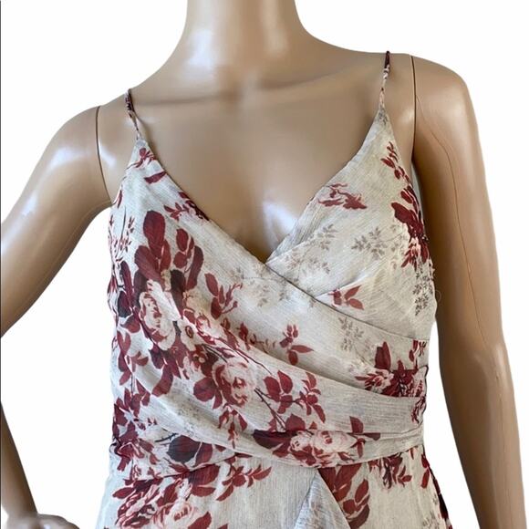 New ASOS Design Cami Women's V-Neck Pleated Layered Rustic Floral Maxi Dress 6 - Picture 8 of 13